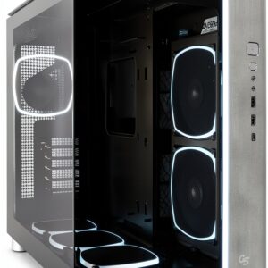 MONTECH X Gear Seeker, King 95 Ultra Dual-Chamber ATX Gaming Case, High-Airflow, Pannello I/O in alluminio, robusto vetro frontale curvo temperato, sei ventole ARGB preinstallate, grigio siderale-0
